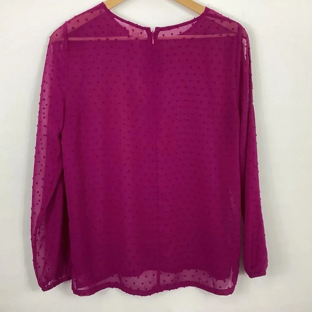 J. Crew Cold Shoulder Clip Dot Blouse Size Small